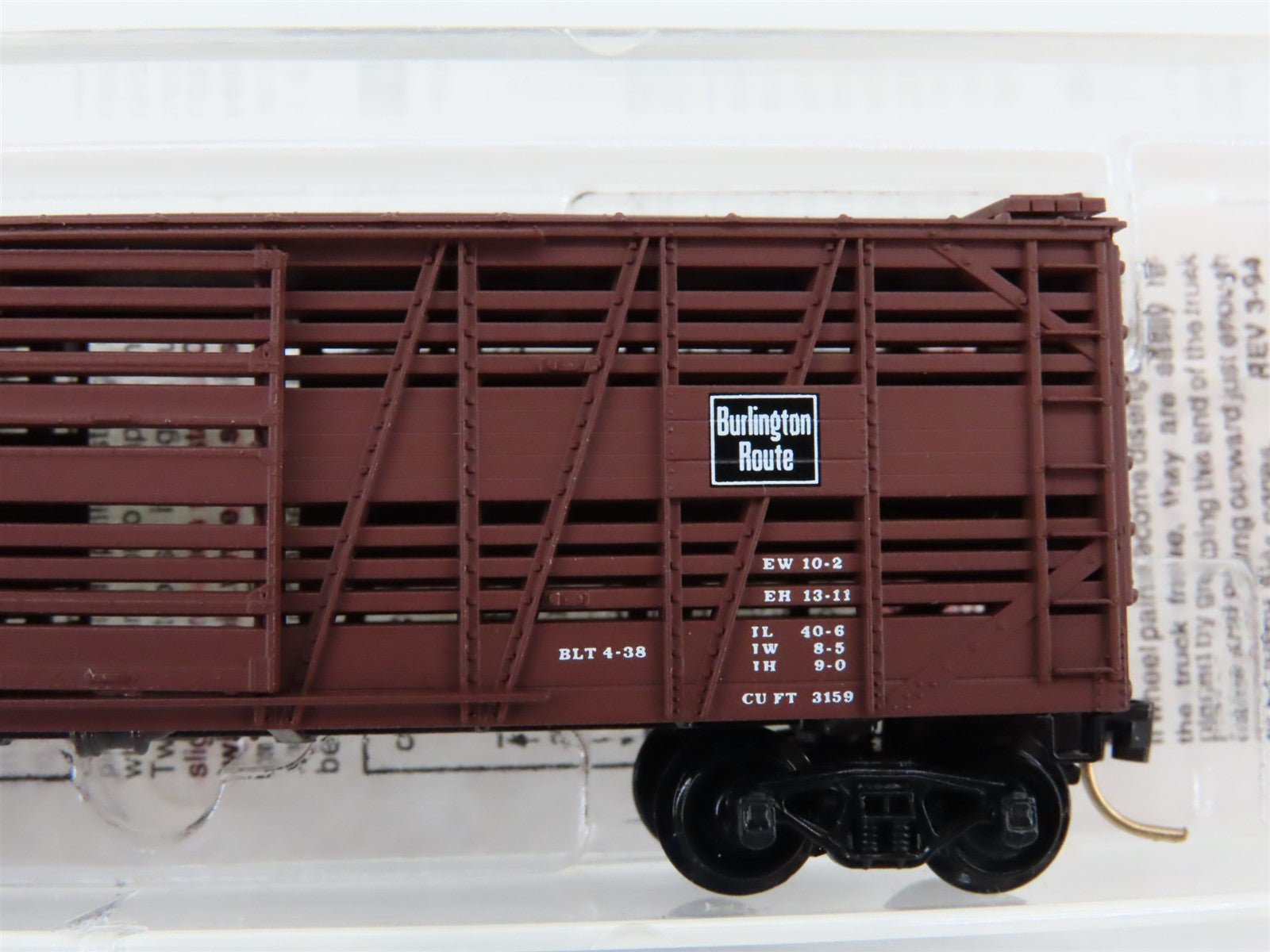 N Micro-Trains MTL 35130 CB&Q Burlington Route 40' Despatch Stock Car #52145