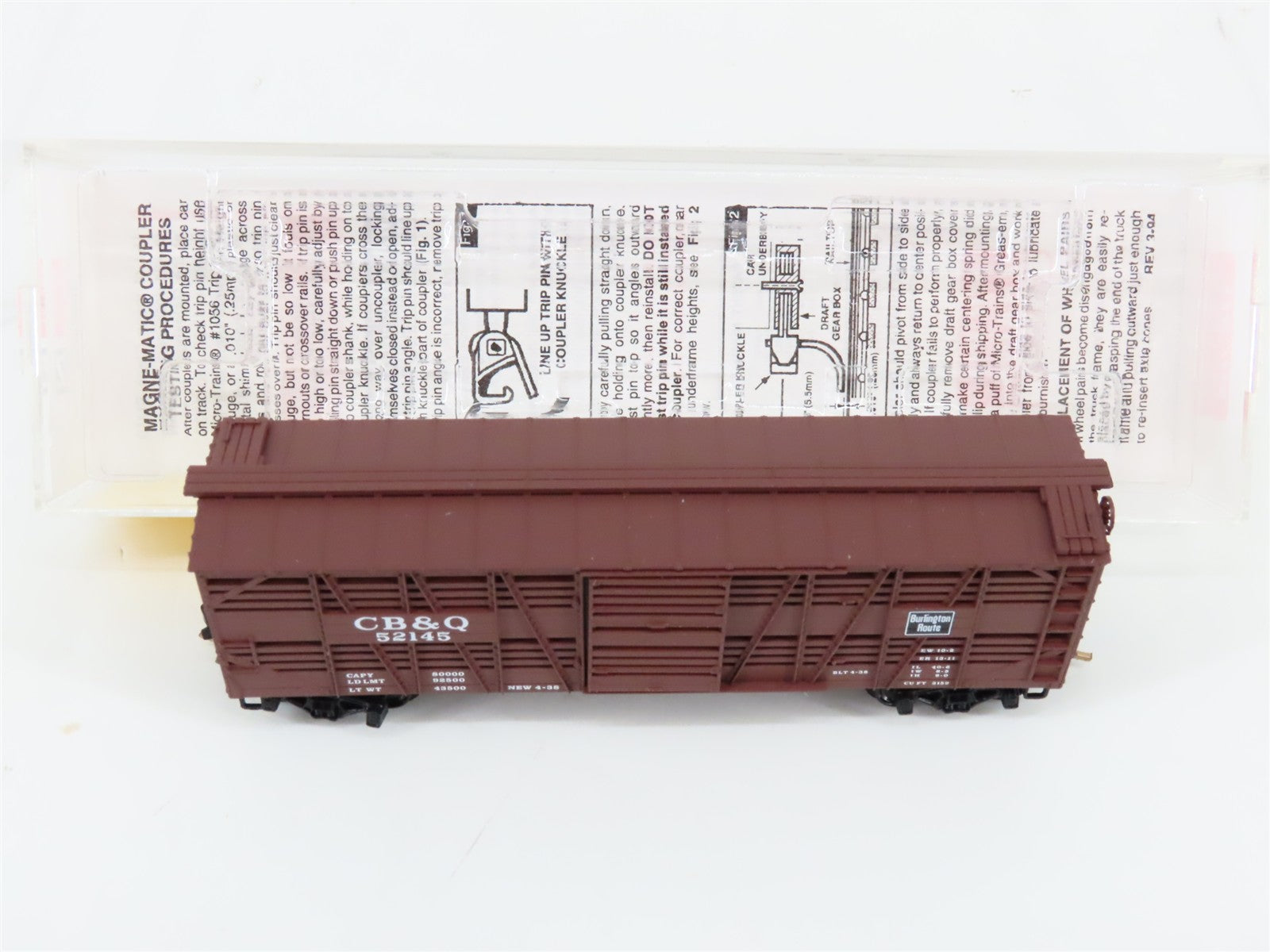 N Micro-Trains MTL 35130 CB&Q Burlington Route 40' Despatch Stock Car #52145