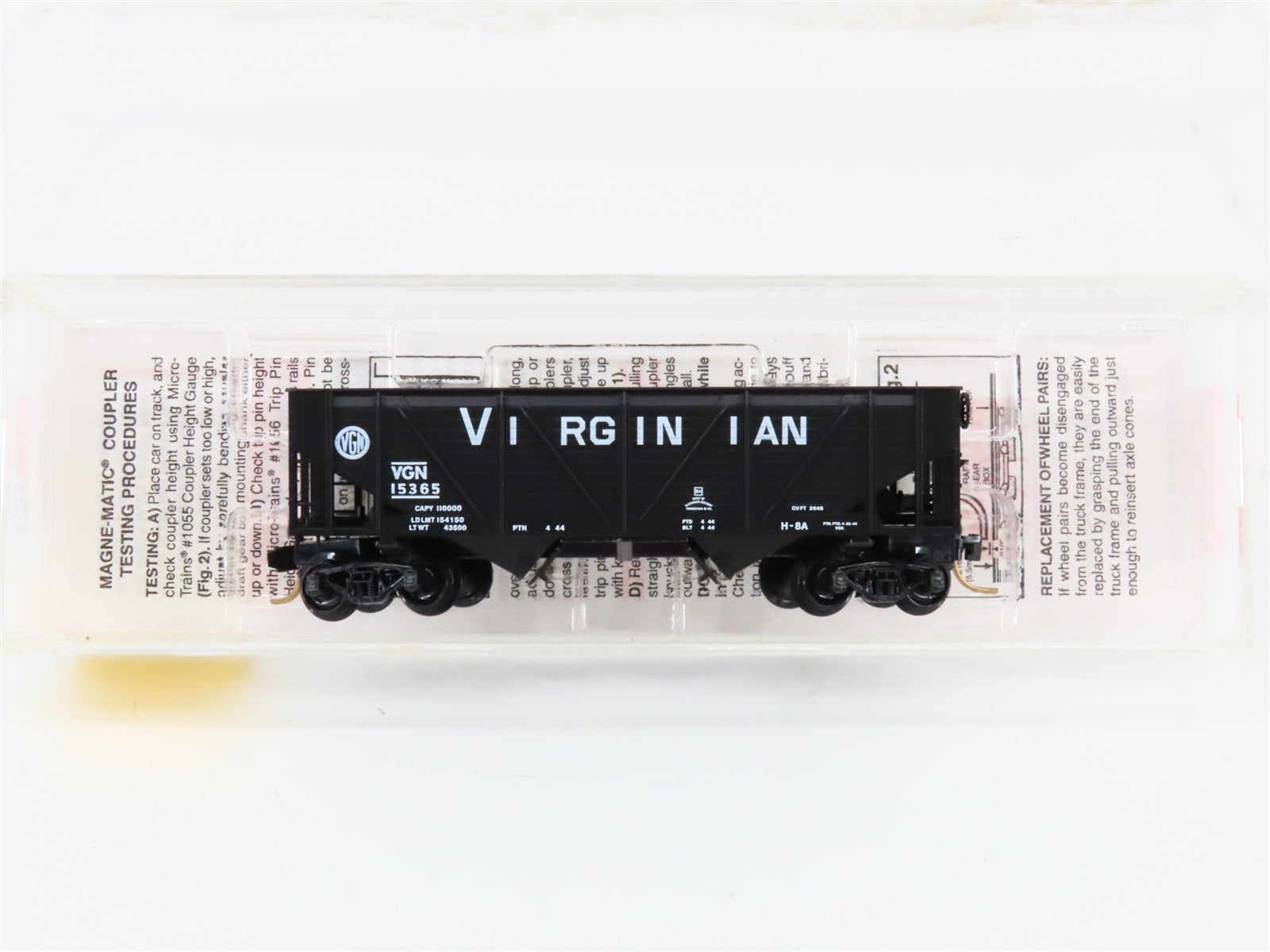 N Scale Micro-Trains MTL 57110 VGN Virginian 33' 2-Bay Open Hopper #15365