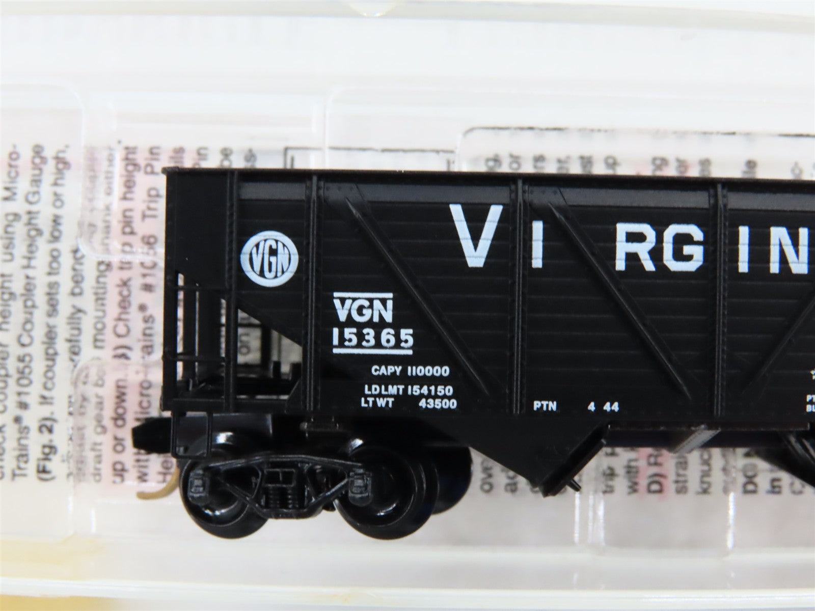 N Scale Micro-Trains MTL 57110 VGN Virginian 33' 2-Bay Open Hopper #15365