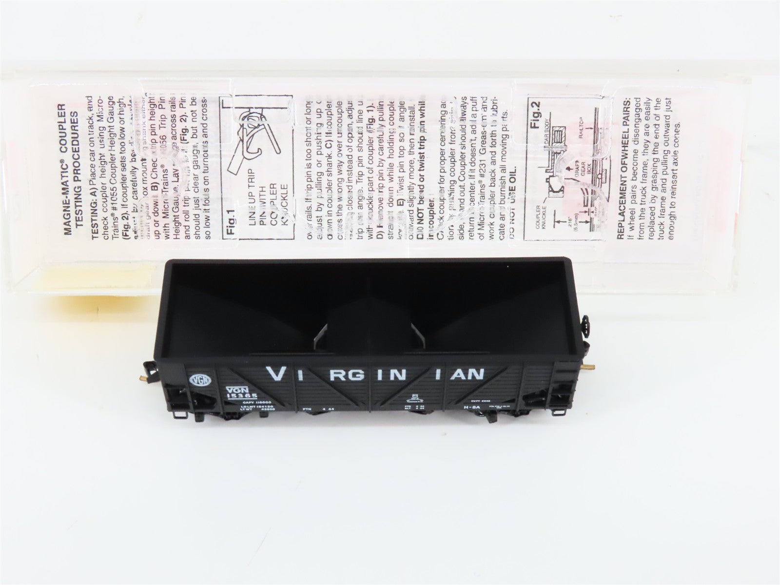N Scale Micro-Trains MTL 57110 VGN Virginian 33' 2-Bay Open Hopper #15365