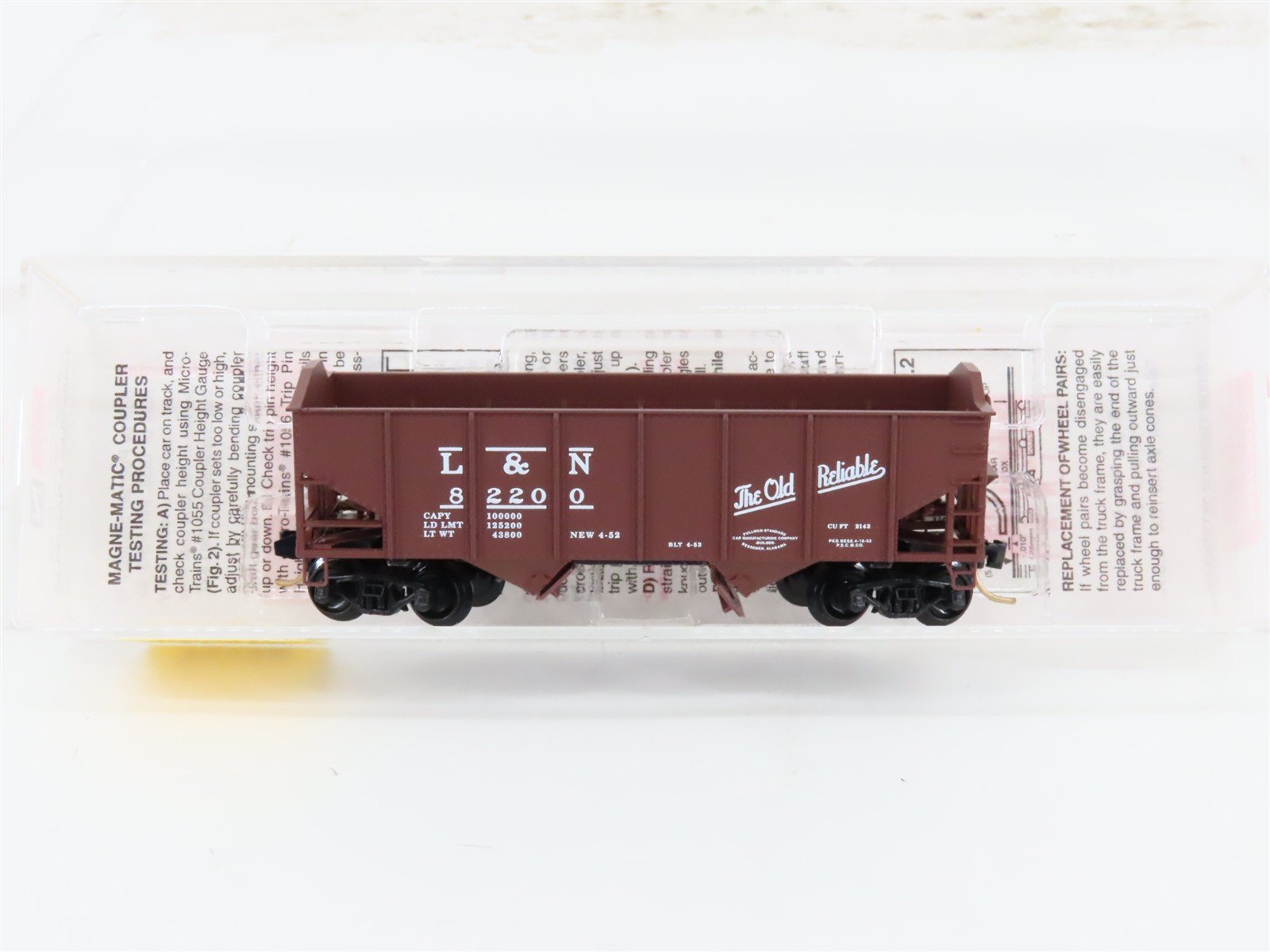 N Scale Micro-Trains MTL 89010 L&N The Old Reliable 2-Bay Open Hopper #82200