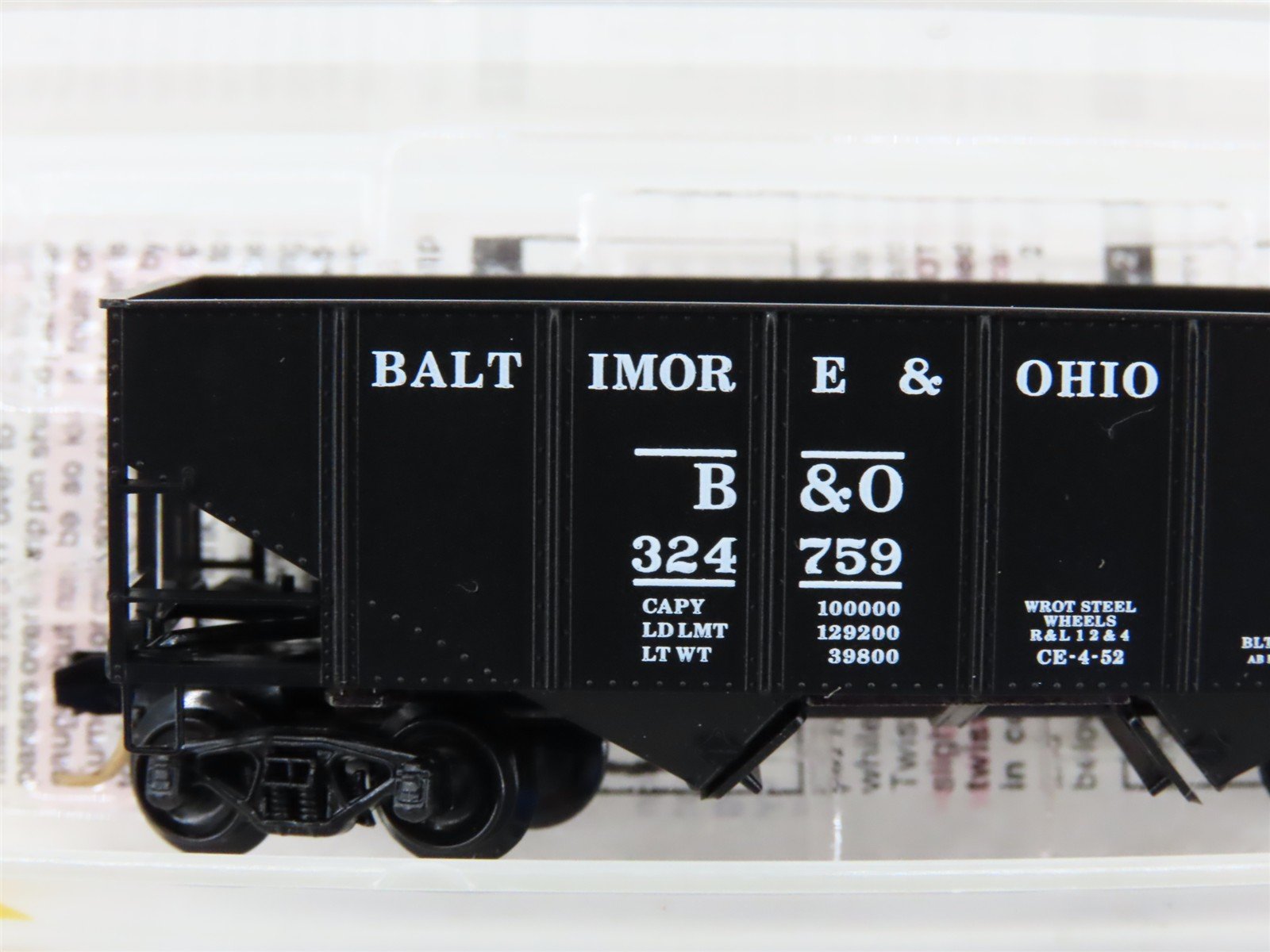 N Scale Micro-Trains MTL 56310 B&O Baltimore & Ohio 2-Bay Open Hopper #324759