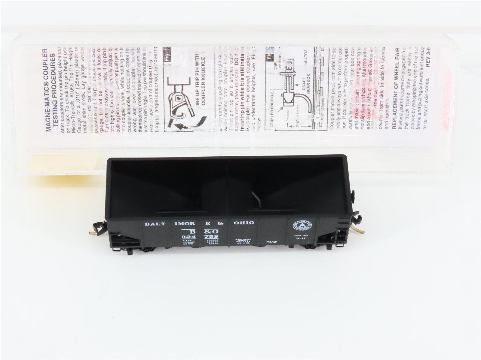 N Scale Micro-Trains MTL 56310 B&O Baltimore & Ohio 2-Bay Open Hopper #324759