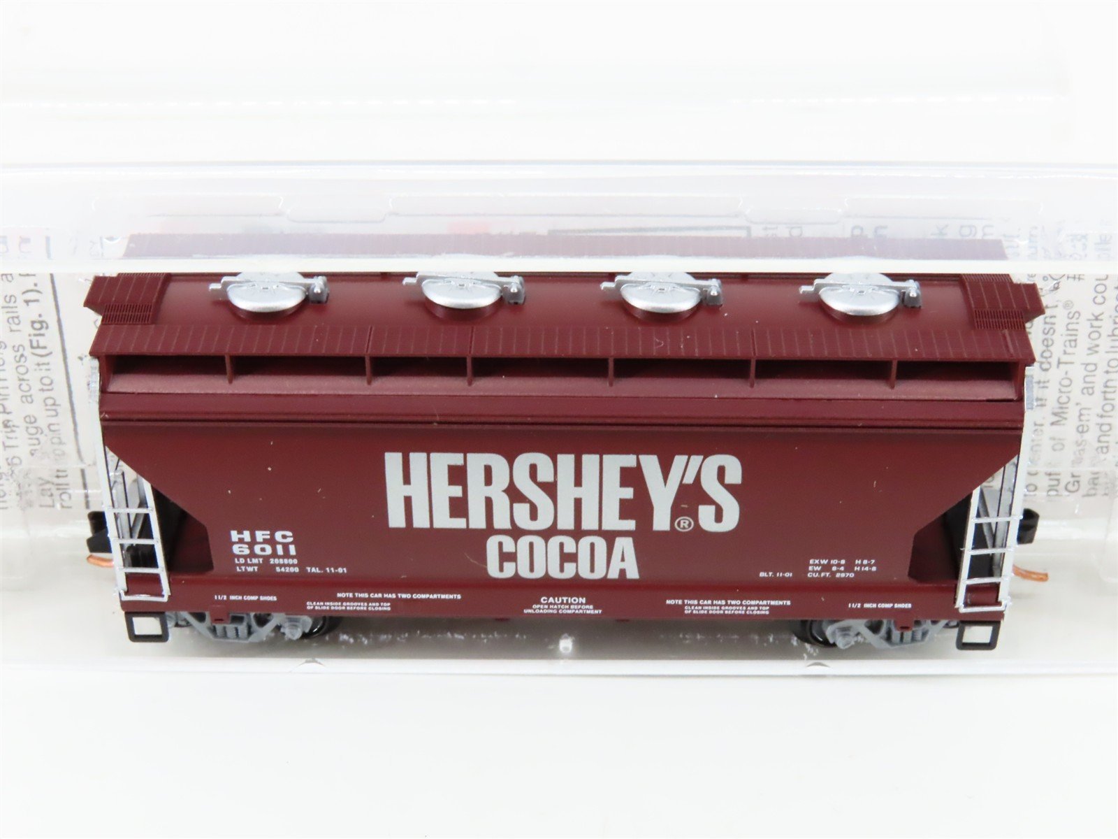 N Scale Micro-Trains MTL 92150 HFC Hershey's 2-Bay Covered Hopper #6011