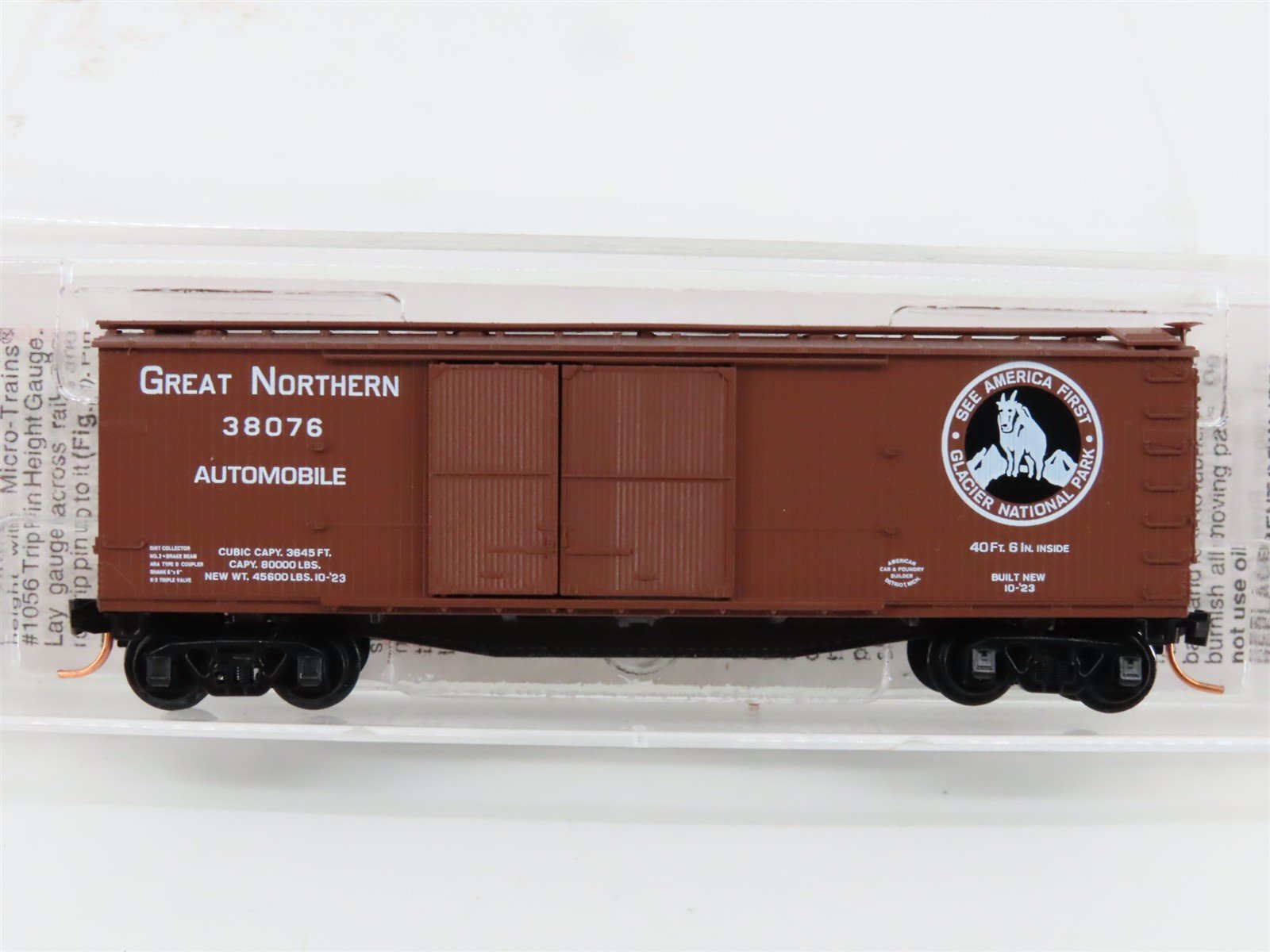 N Scale Micro-Trains MTL 41030 GN Great Northern 40' Wood Boxcar #38076