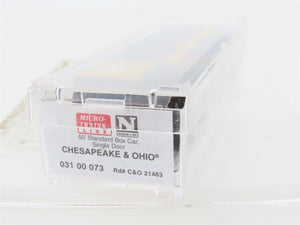 N Micro-Trains MTL 03100073 C&O Chesapeake & Ohio 50' Standard Boxcar #21463