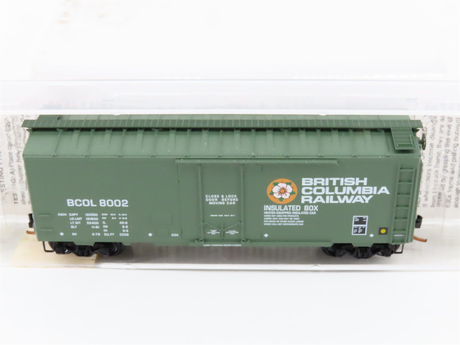 N Scale Micro-Trains MTL 21230 BCOL British Columbia 40' Standard Boxcar #8002