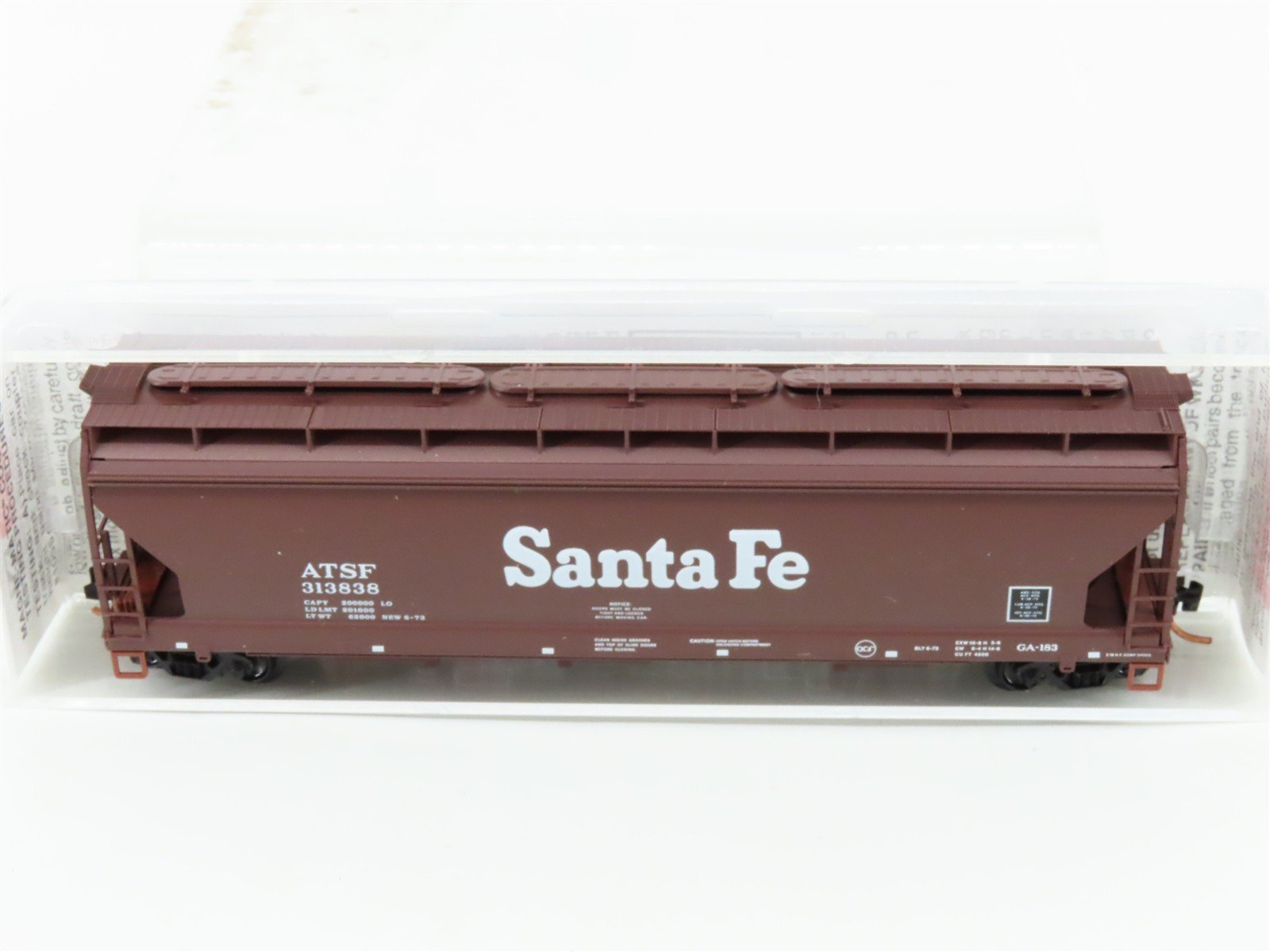 N Scale Micro-Trains MTL 94100 ATSF Santa Fe 3-Bay Covered Hopper #313838