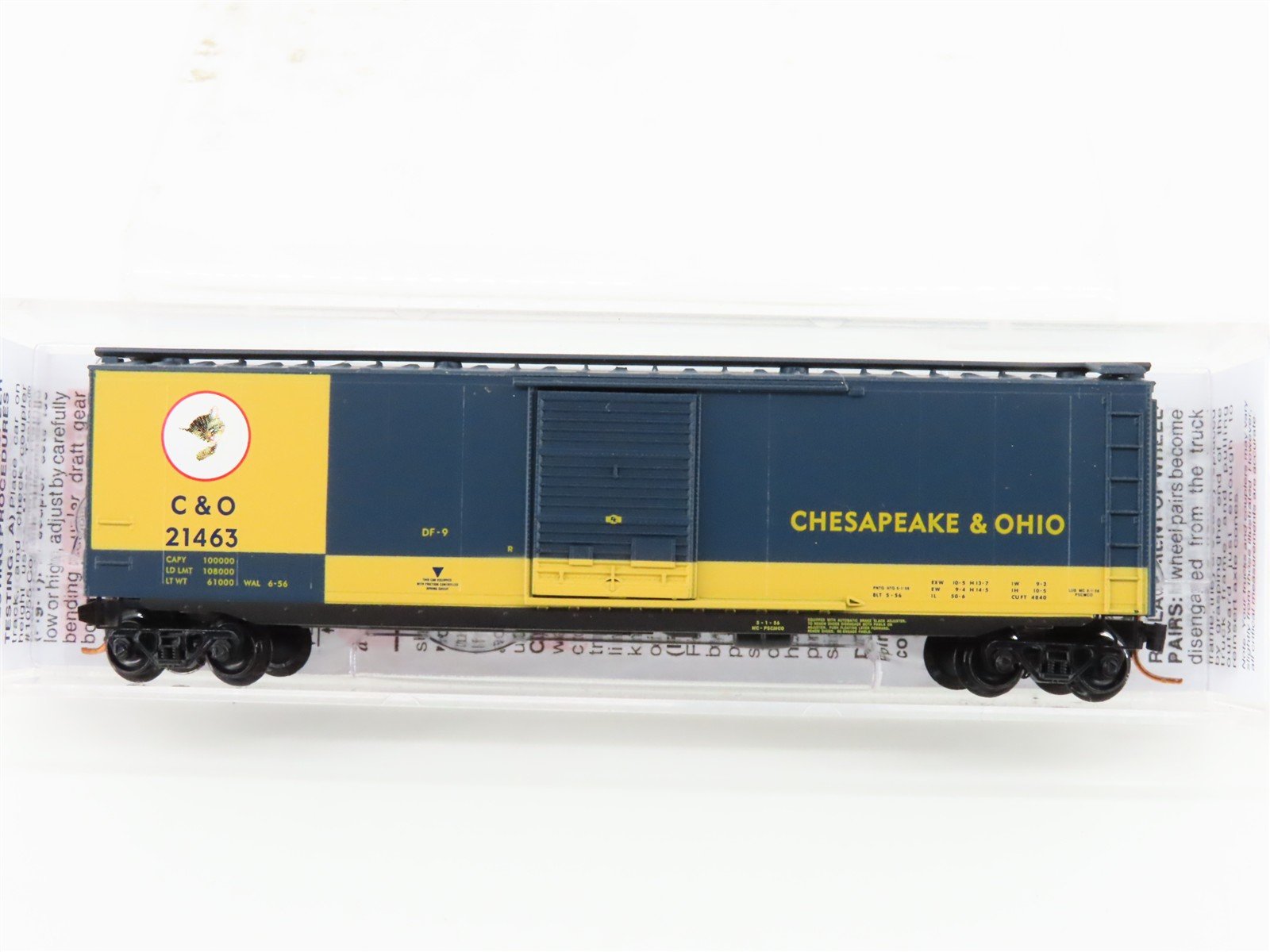 N Micro-Trains MTL 03100073 C&O Chesapeake & Ohio 50' Standard Boxcar #21463