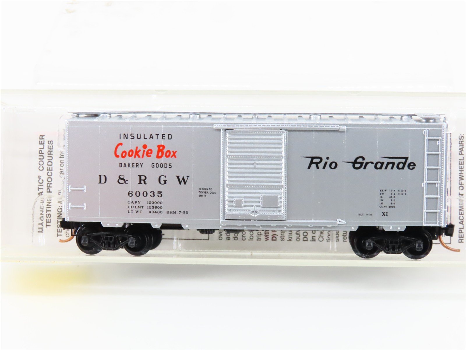 N Scale Micro-Trains MTL 20110 DRGW Rio Grande Cookie Box 40' Boxcar #60035