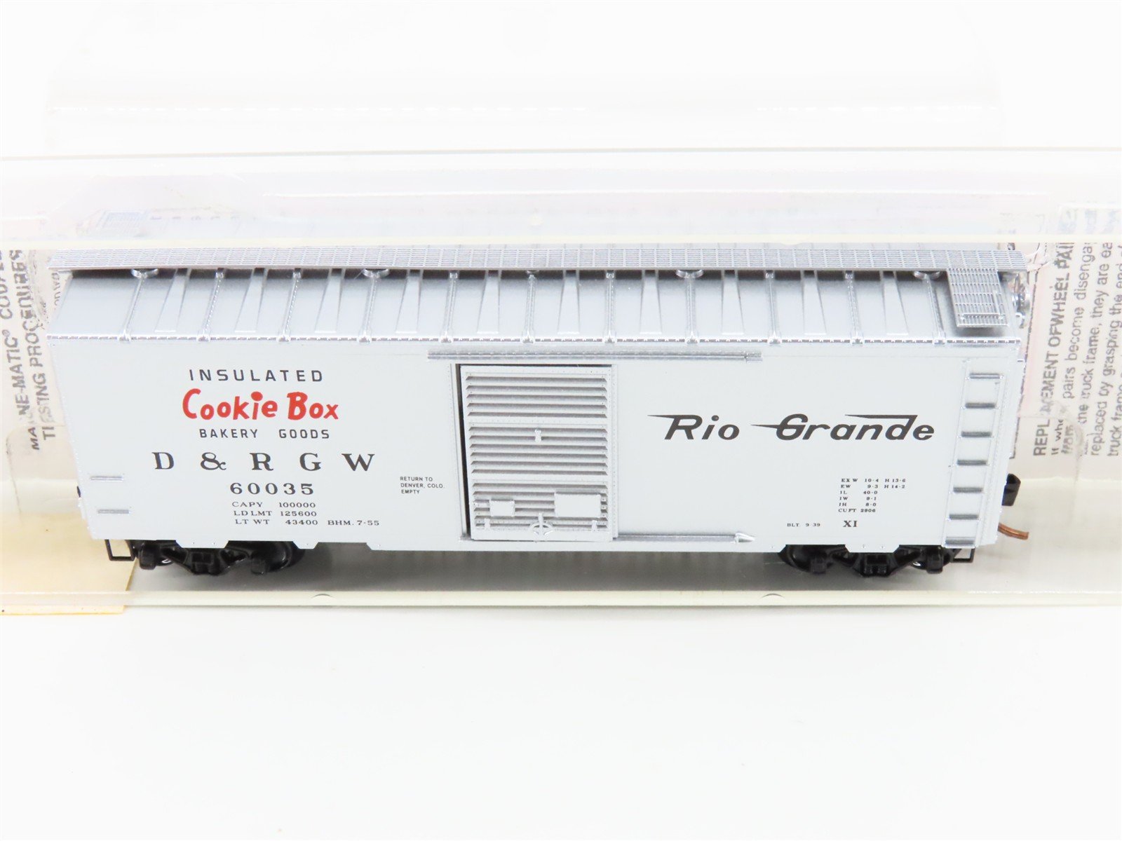 N Scale Micro-Trains MTL 20110 DRGW Rio Grande Cookie Box 40' Boxcar #60035