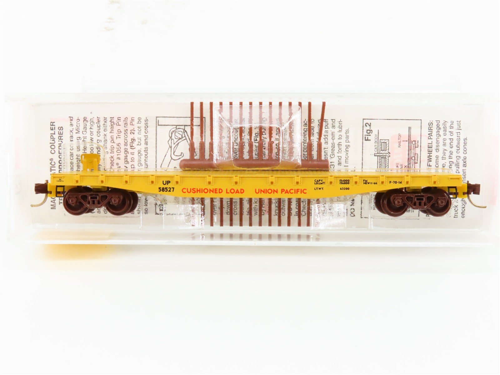 N Scale Micro-Trains MTL 45070 UP union Pacific 50' Fishbelly Flatcar #58527