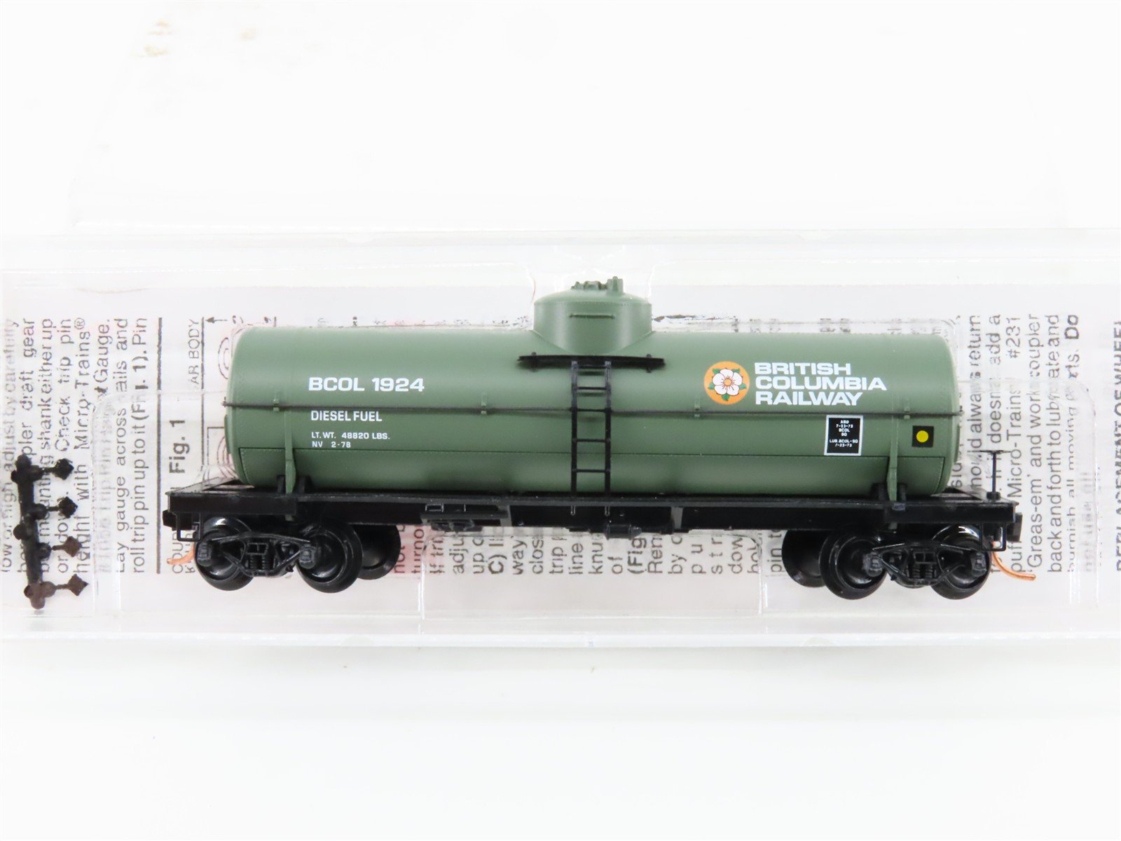 N Micro-Trains MTL 65530 BCOL British Columbia 39' Single Dome Tankcar #1924