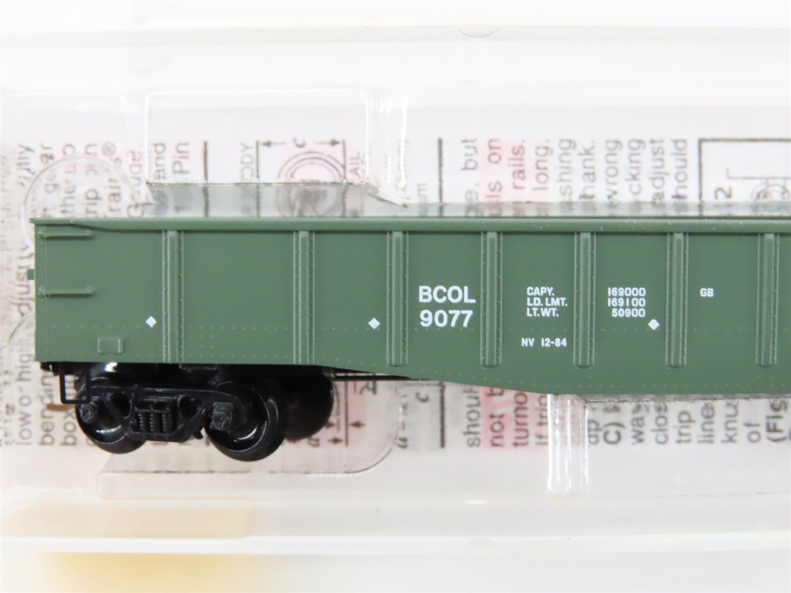 N Scale Micro-Trains MTL 105050 BCOL British Columbia 50' Gondola Car #9077