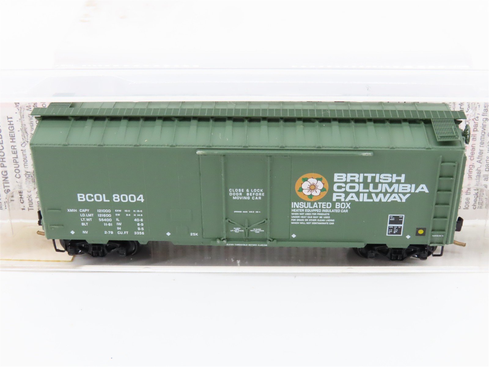 N Scale Micro-Trains MTL 21230 BCOL British Columbia 40' Boxcar #8004