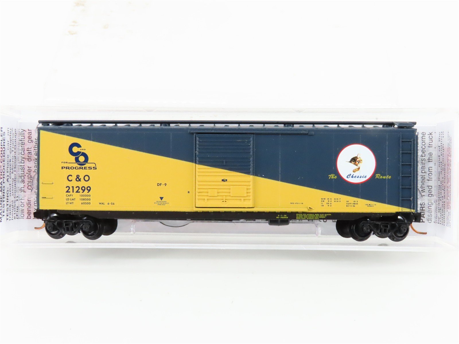 N Micro-Trains MTL 03100072 C&O Chesapeake & Ohio 50' Standard Boxcar #21299