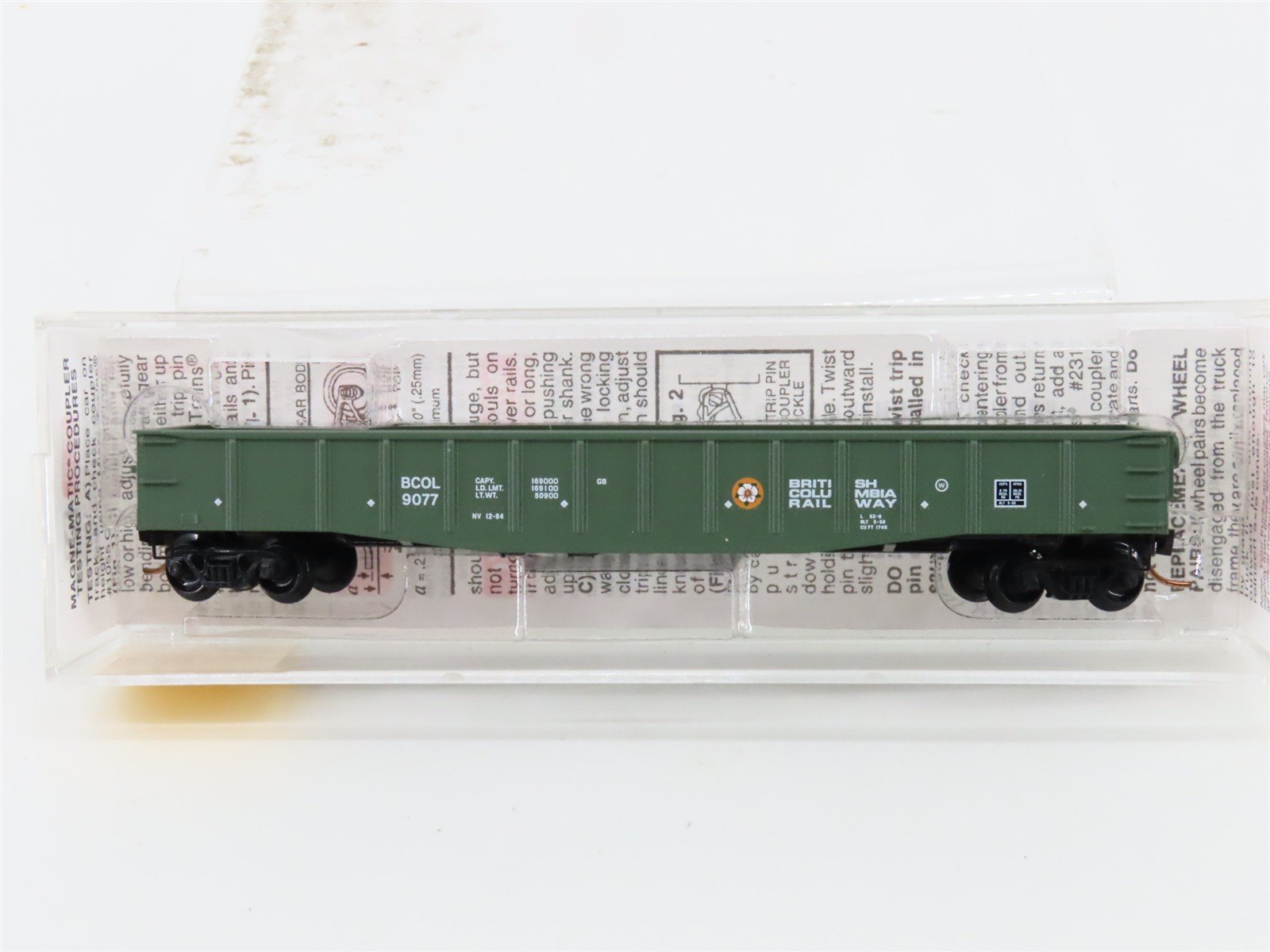 N Scale Micro-Trains MTL 105050 BCOL British Columbia 50' Gondola Car #9077