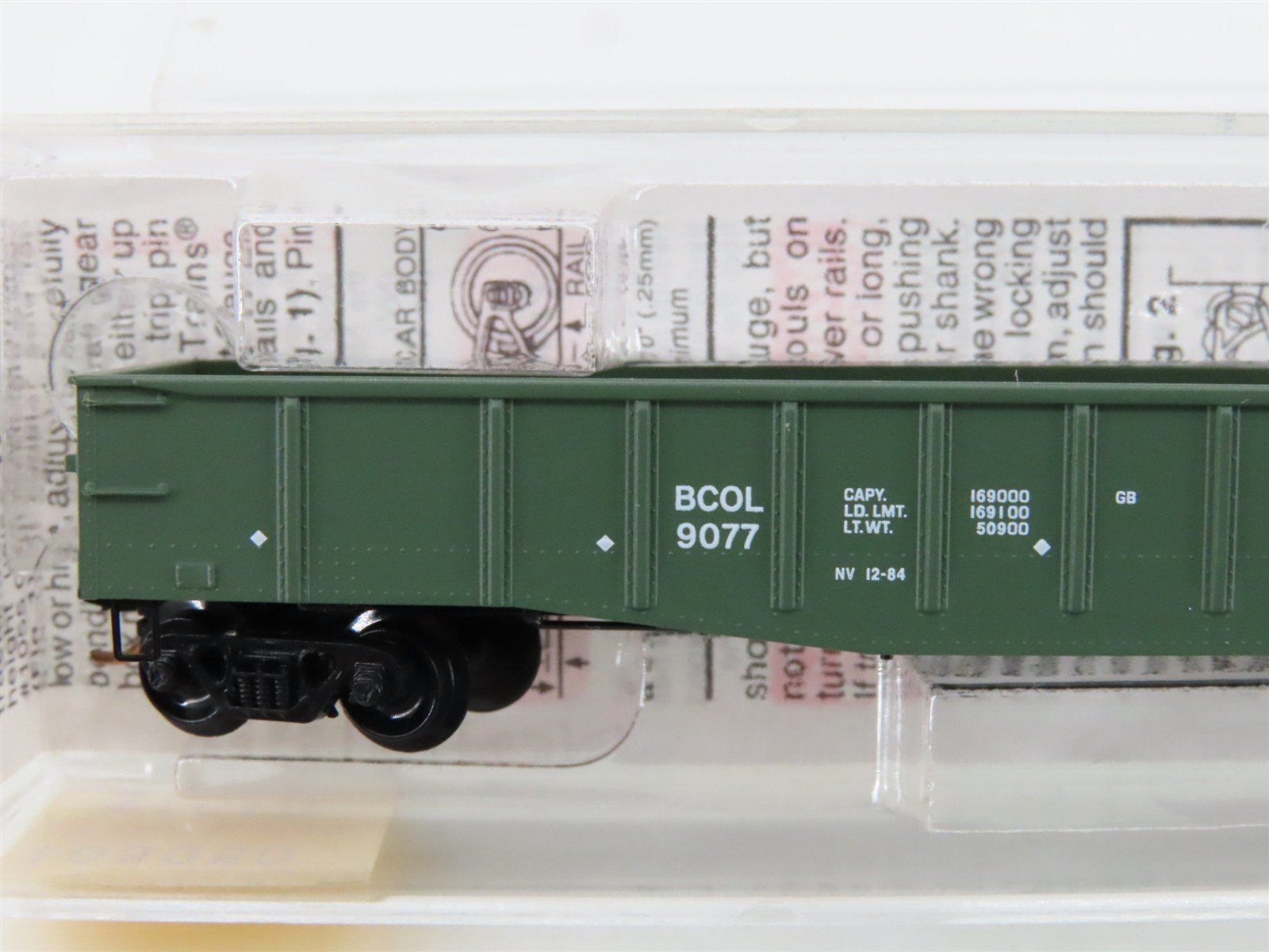 N Scale Micro-Trains MTL 105050 BCOL British Columbia 50' Gondola Car #9077