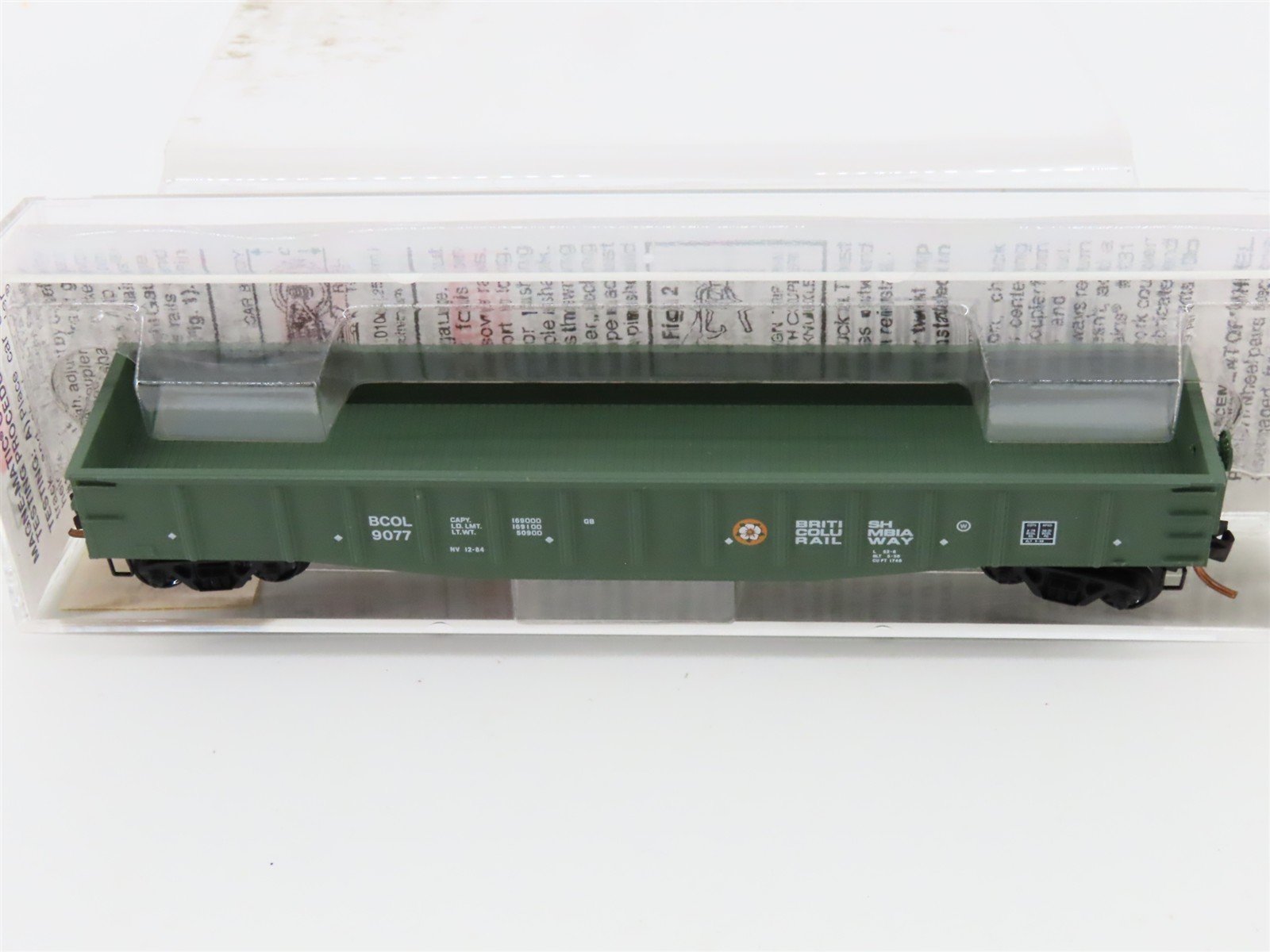 N Scale Micro-Trains MTL 105050 BCOL British Columbia 50' Gondola Car #9077