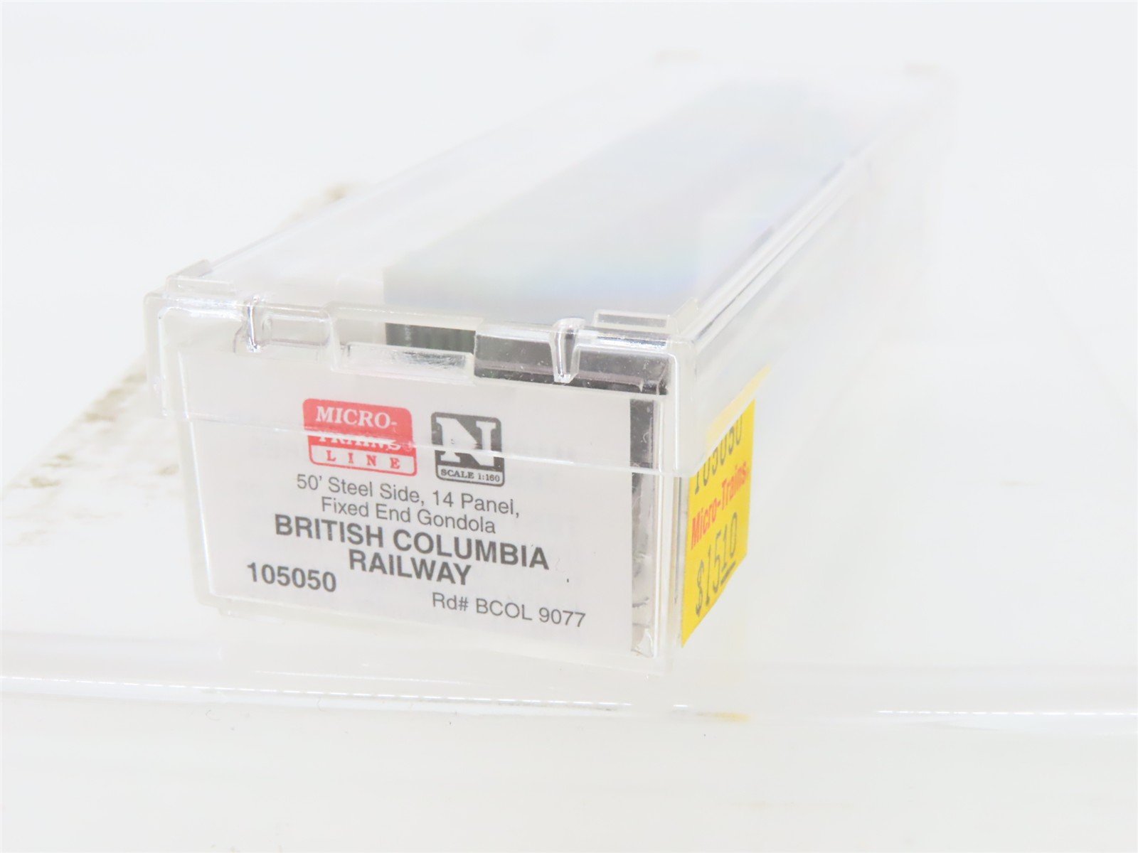 N Scale Micro-Trains MTL 105050 BCOL British Columbia 50' Gondola Car #9077