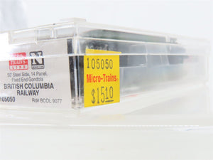 N Scale Micro-Trains MTL 105050 BCOL British Columbia 50' Gondola Car #9077