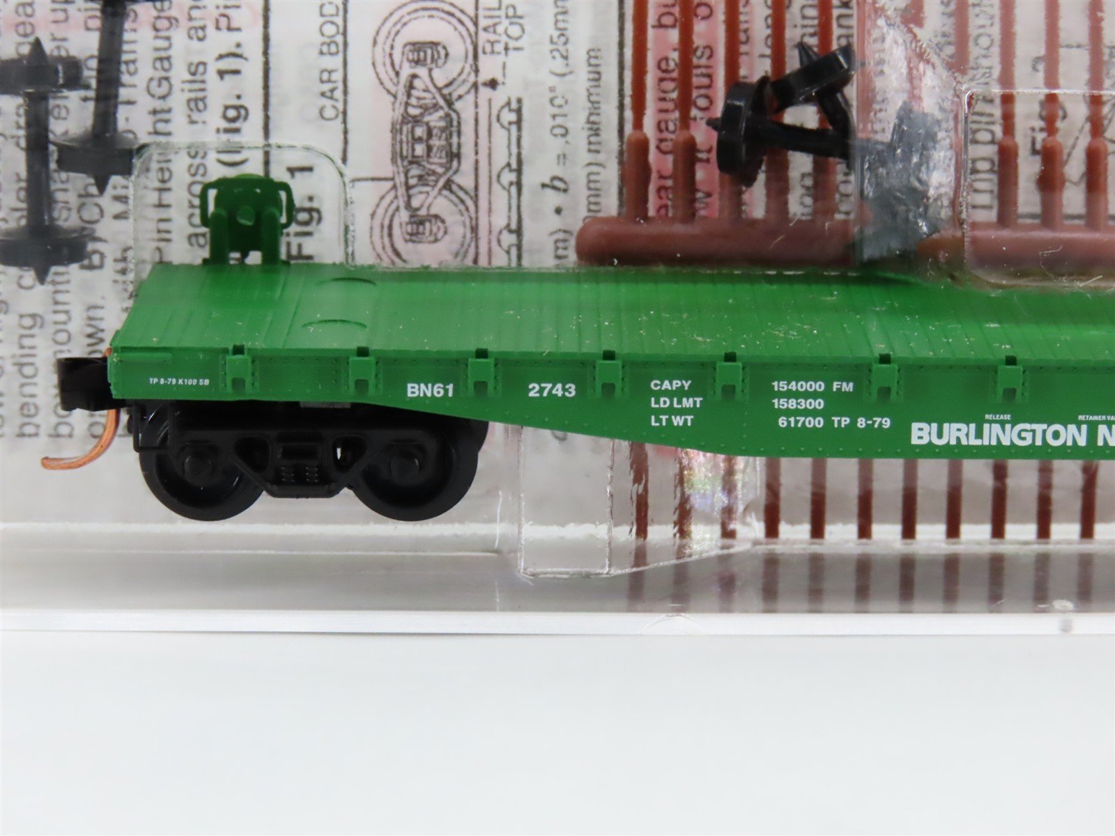 N Scale Micro-Trains MTL 45200 BN Burlington Northern 50' Flatcar #612743