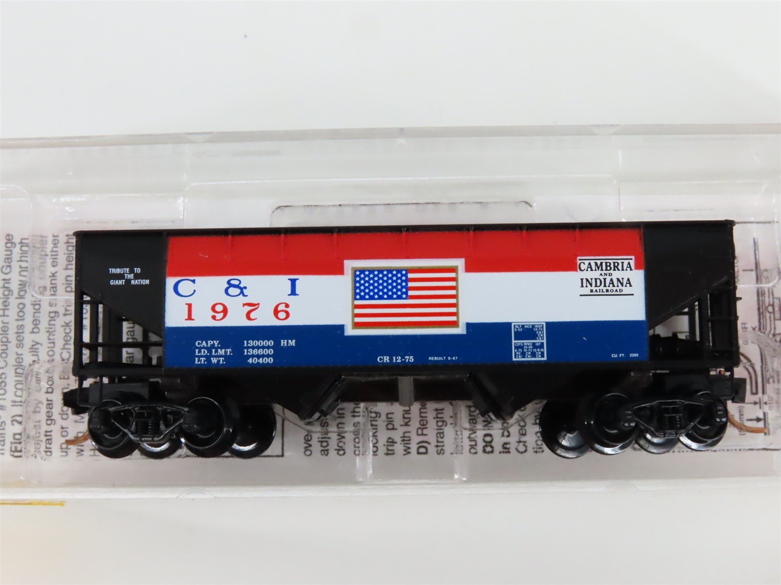 N Micro-Trains MTL 55430 C&I Cambria & Indiana Bicentennial 2-Bay Hopper #1976