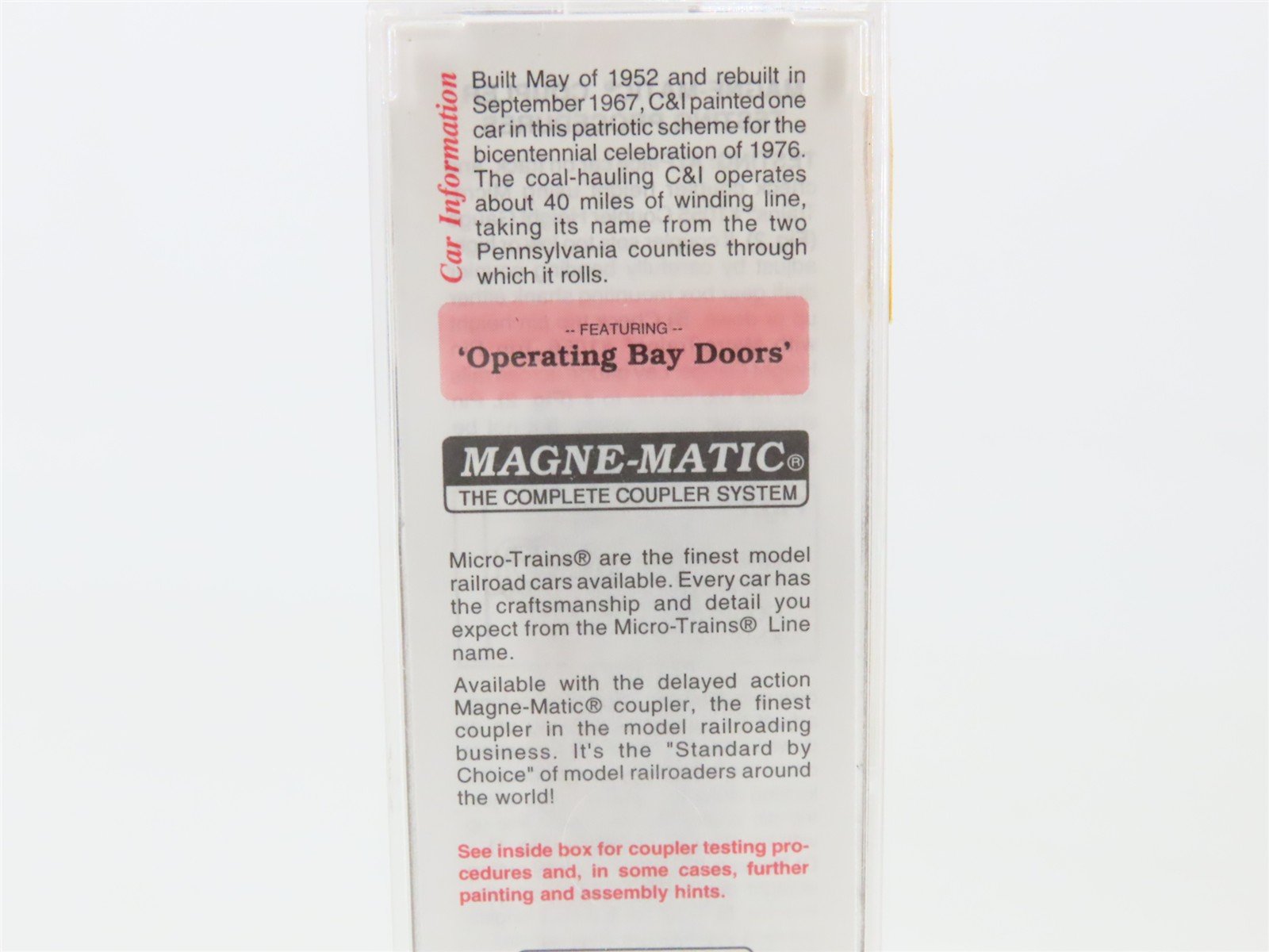 N Micro-Trains MTL 55430 C&I Cambria & Indiana Bicentennial 2-Bay Hopper #1976