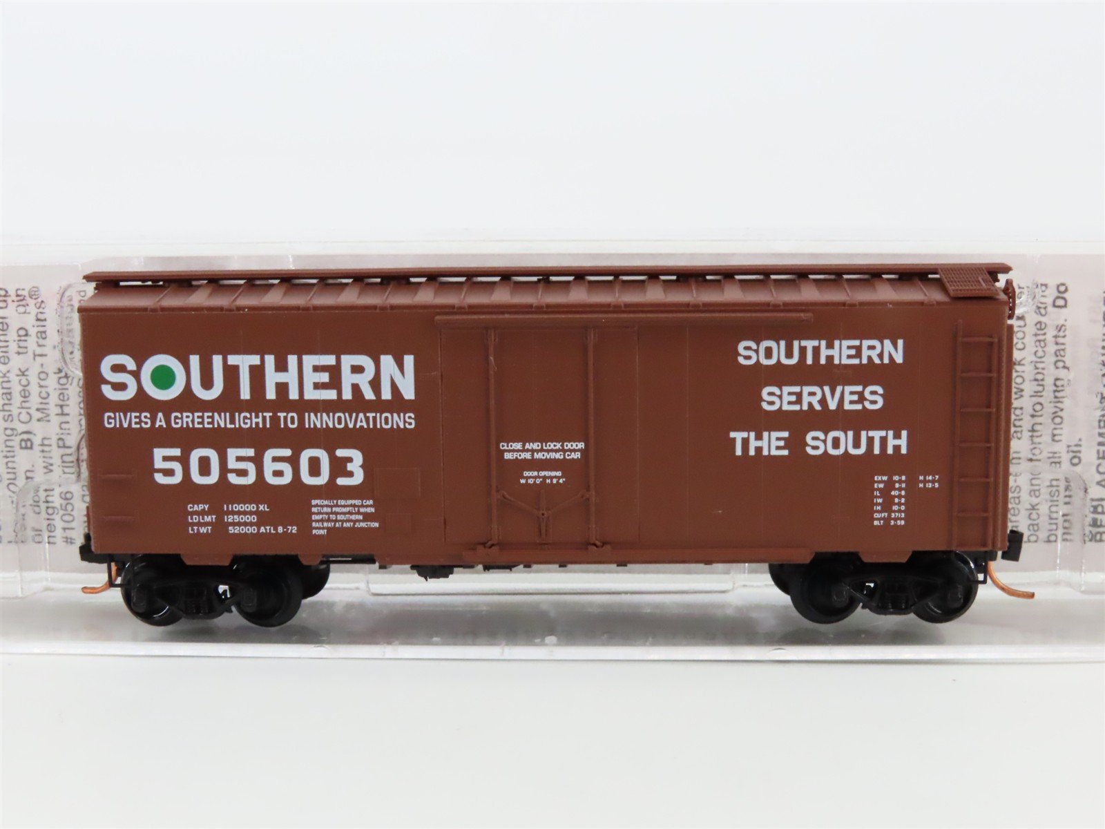 N Scale Micro-Trains MTL 21100 Southern Railway 40' Standard Boxcar #505603
