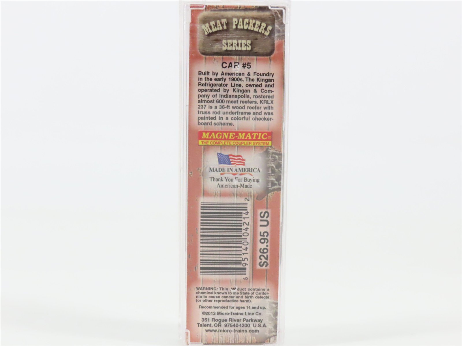 N Scale Micro-Trains MTL 05800130 KRLX Kingan's Ham & Bacon 36' Reefer #237