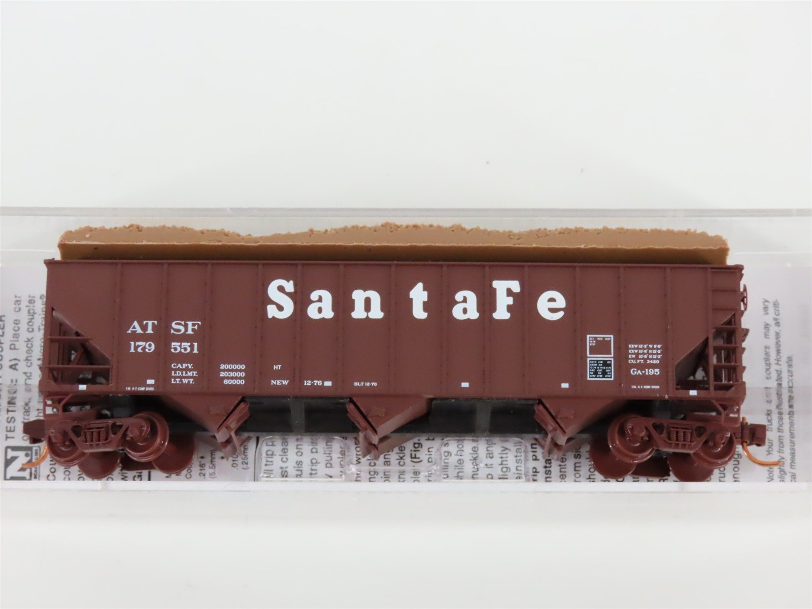 N Scale Micro-Trains MTL 10800120 ATSF Santa Fe 100-Ton 3-Bay Hopper #179551