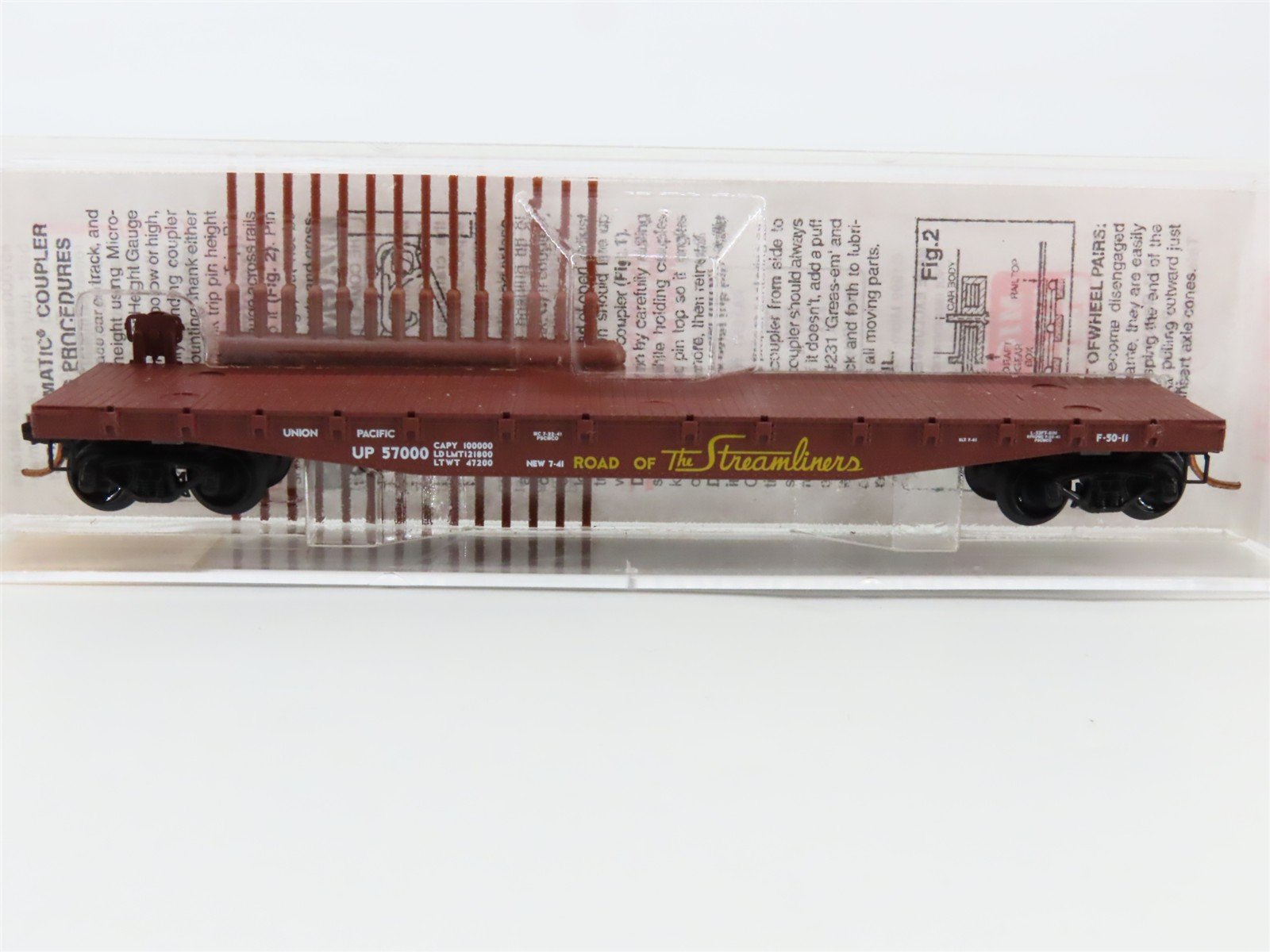 N Scale Micro-Trains MTL 45050 UP Union Pacific 50' Fishbelly Flatcar #57000