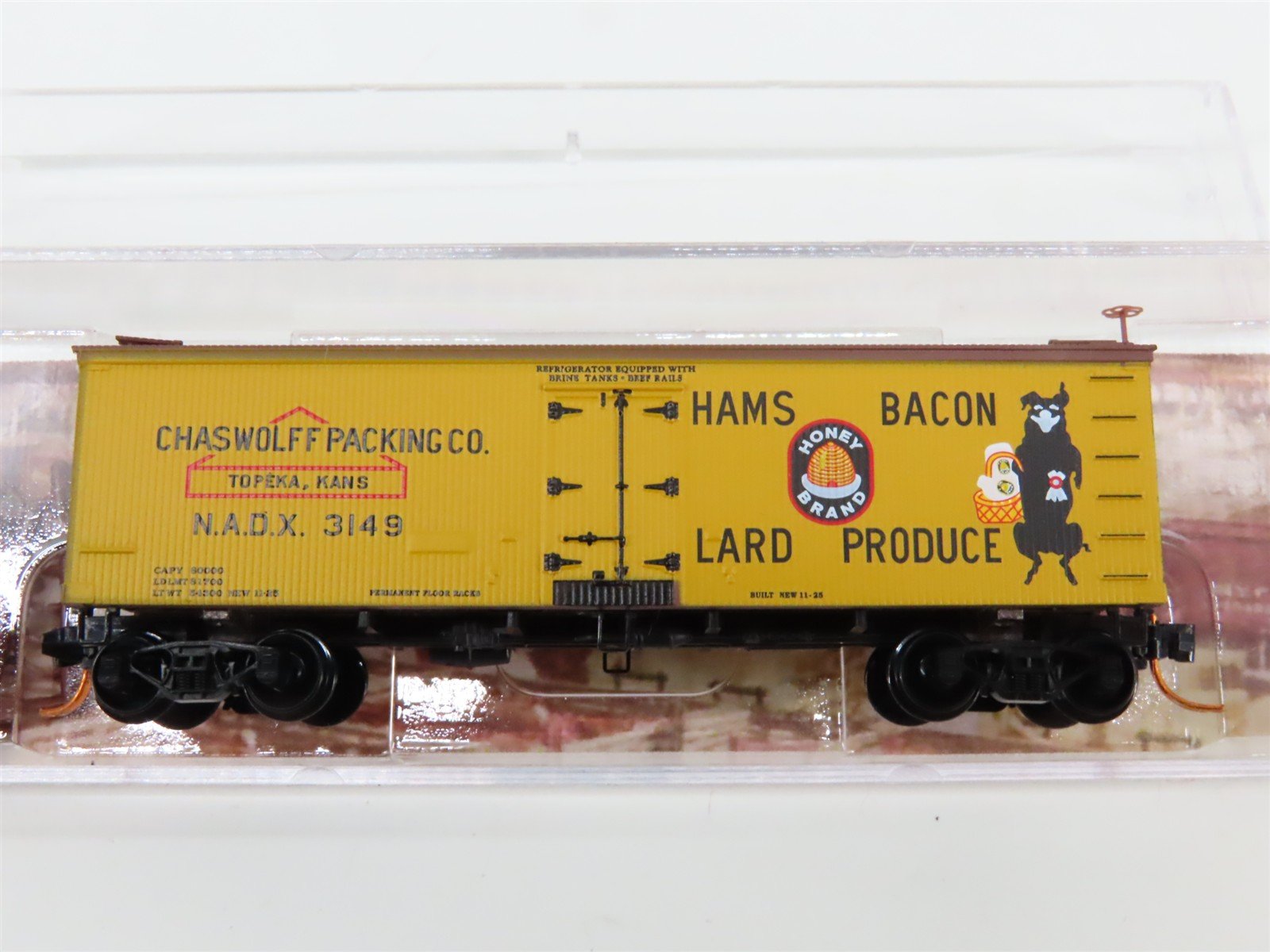 N Scale Micro-Trains MTL 05800516 NADX Chaswolff Packing Co 36' Reefer #3149