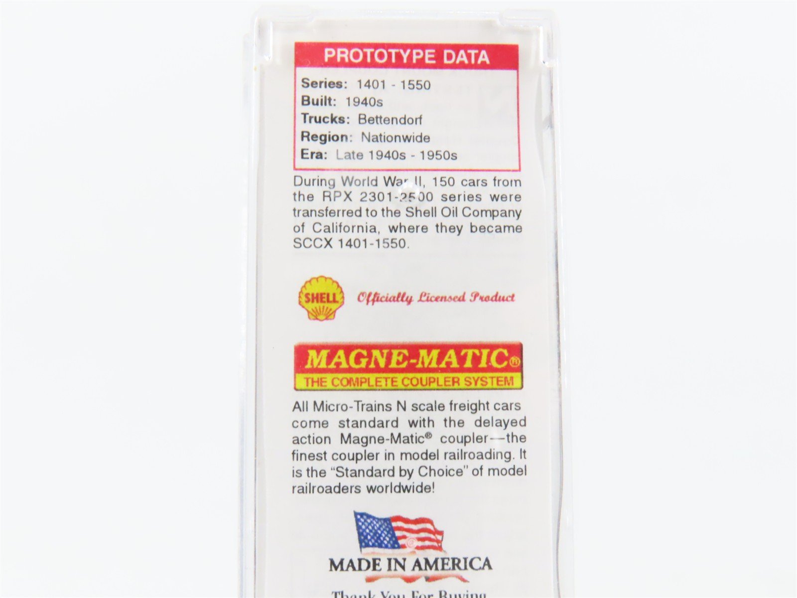 N Scale Micro-Trains MTL 06551880 SCCX Shell Oil 39' Single Dome Tankcar #1480