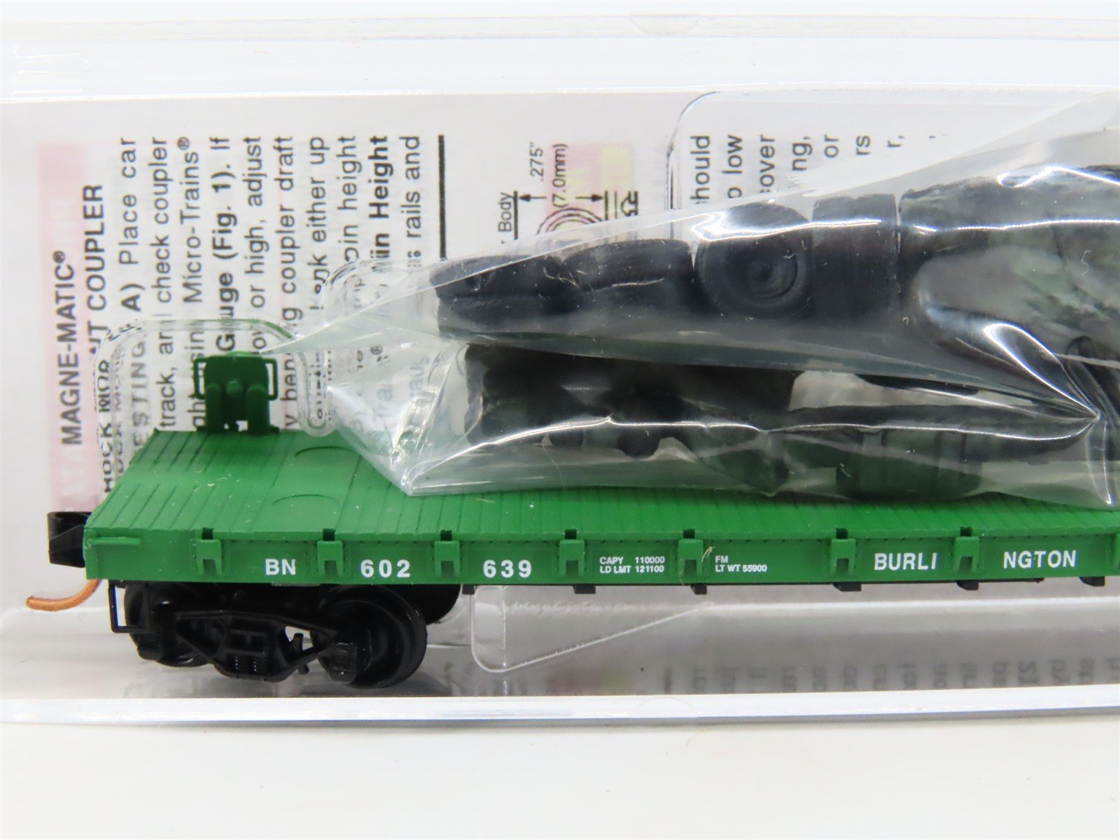 N Micro-Trains MTL 04400071 BN Burlington Northern 50' Flatcar #602639 wLoad