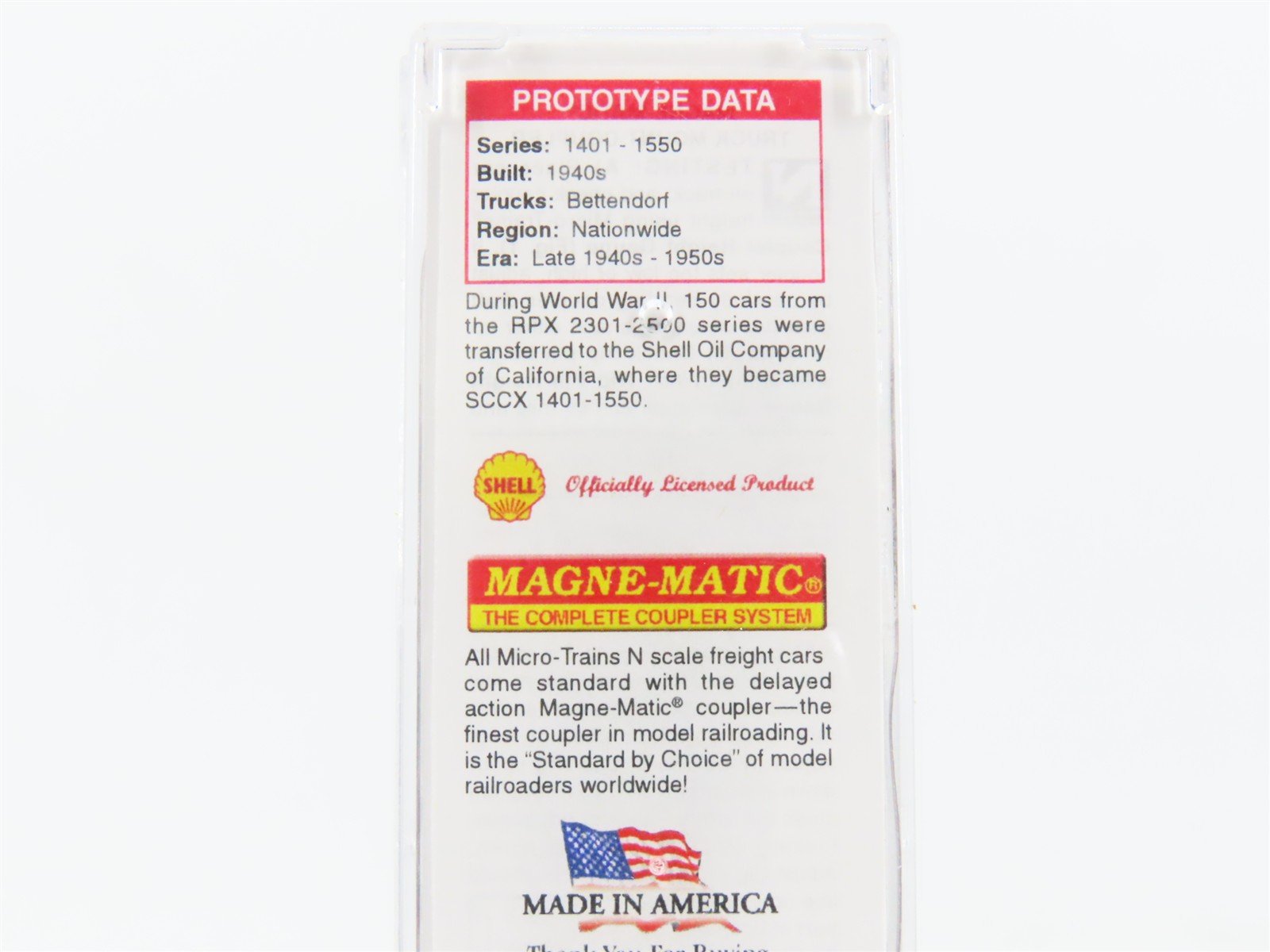 N Scale Micro-Trains MTL 06552880 SCCX Shell Oil 39' Single Dome Tankcar #1496