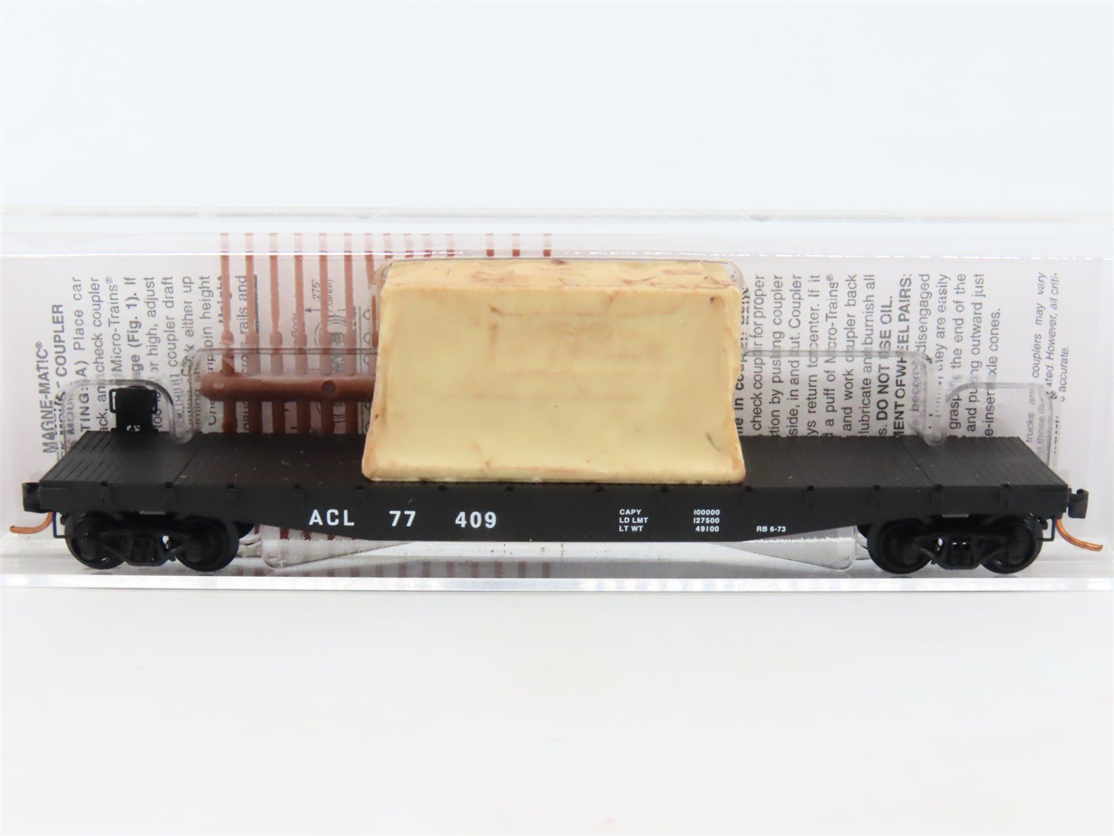 N Micro-Trains MTL 04500350 ACL Atlantic Coast Line 50' Flatcar #77409 wLoad