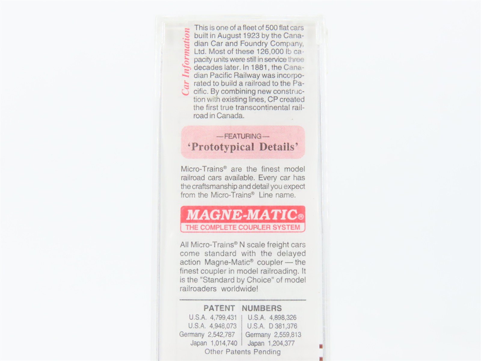 N Scale Micro-Trains MTL 44040 CP Canadian Pacific 50' Flatcar #300057