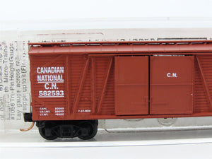N Scale Micro-Trains MTL 40010 CN Canadian National 40' Braced Boxcar #582593