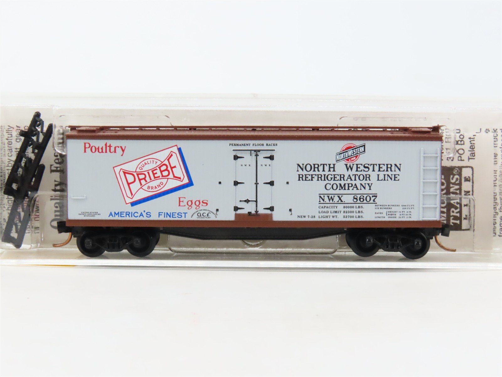 N Scale Micro-Trains MTL 49520 NWX NW Refrigerator 40' Wood Reefer #8607