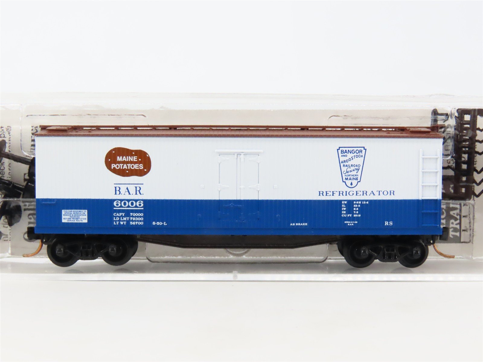 N Scale Micro-Trains MTL 49550 BAR Bangor & Aroostook 40' Wood Reefer #6006