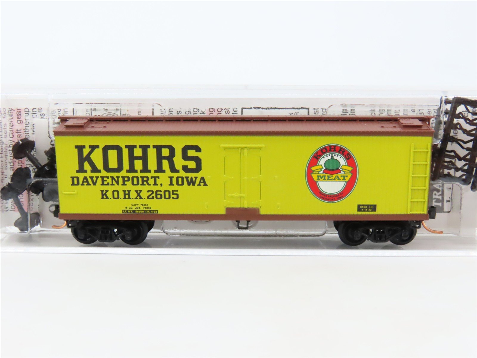 N Scale Micro-Trains MTL 49110 KOHX Kohrs Meat Packing 40' Wood Reefer #2605