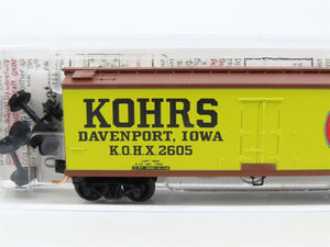 N Scale Micro-Trains MTL 49110 KOHX Kohrs Meat Packing 40' Wood Reefer #2605