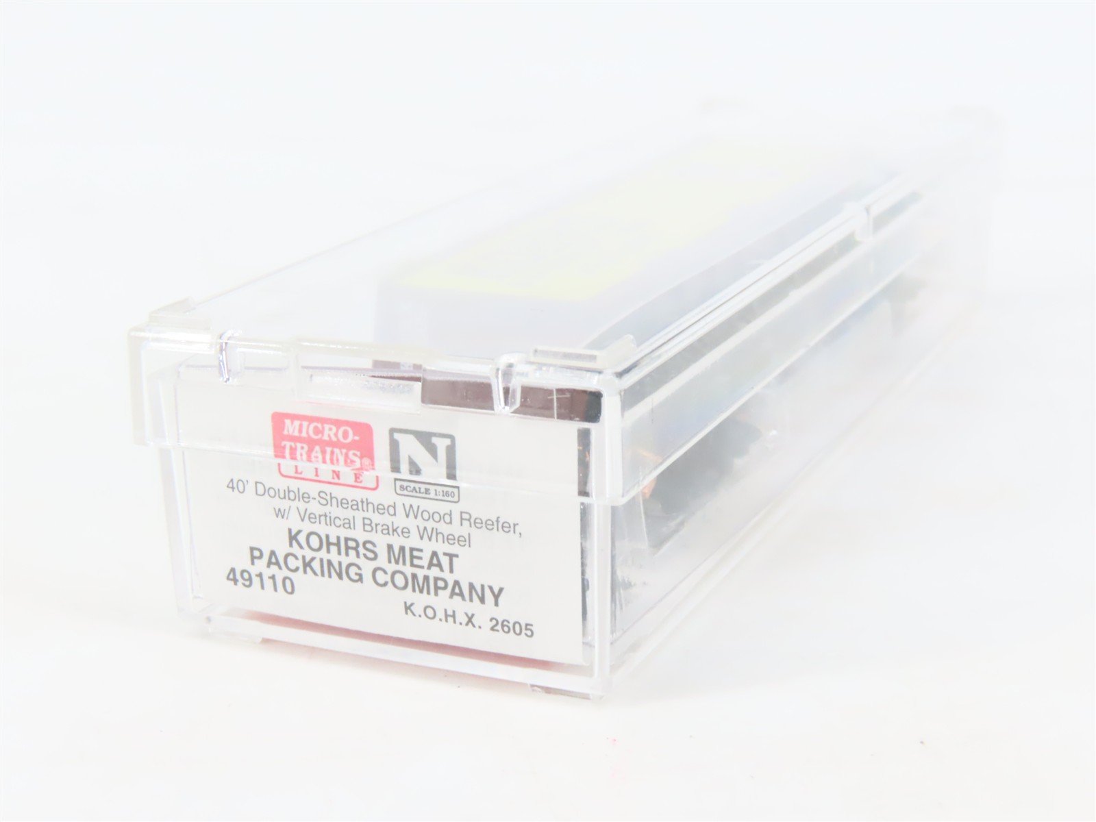 N Scale Micro-Trains MTL 49110 KOHX Kohrs Meat Packing 40' Wood Reefer #2605