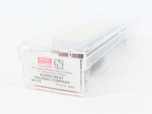 N Scale Micro-Trains MTL 49110 KOHX Kohrs Meat Packing 40' Wood Reefer #2605