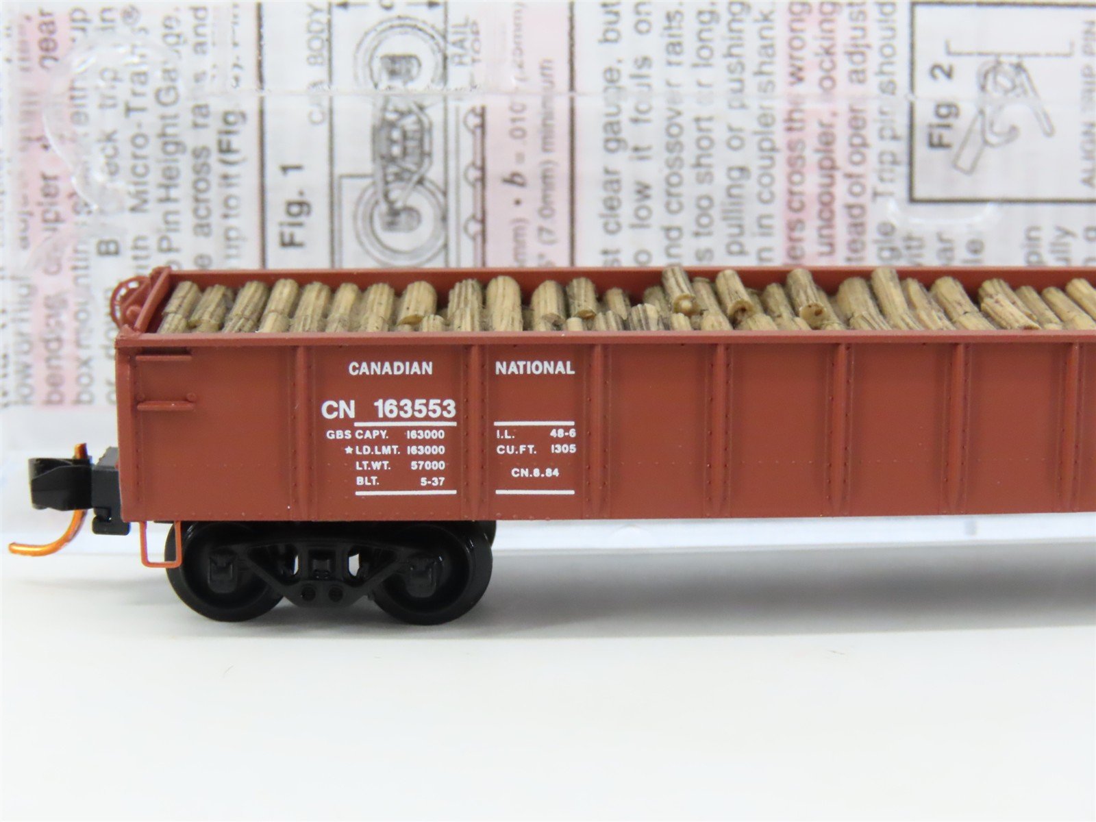 N Scale Micro-Trains MTL 04800120 CN Canadian National 50' Gondola #163553 wLoad