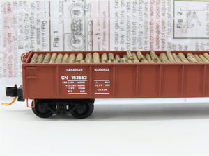 N Scale Micro-Trains MTL 04800120 CN Canadian National 50' Gondola #163553 wLoad
