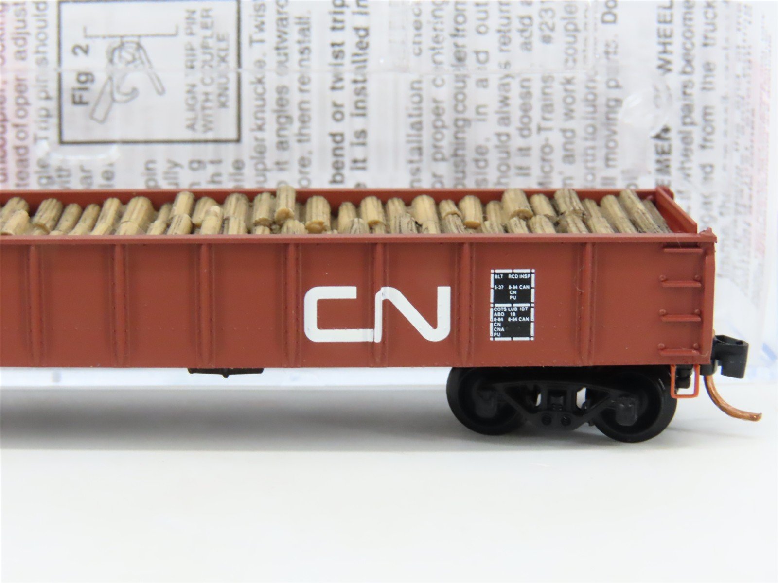 N Scale Micro-Trains MTL 04800120 CN Canadian National 50' Gondola #163553 wLoad
