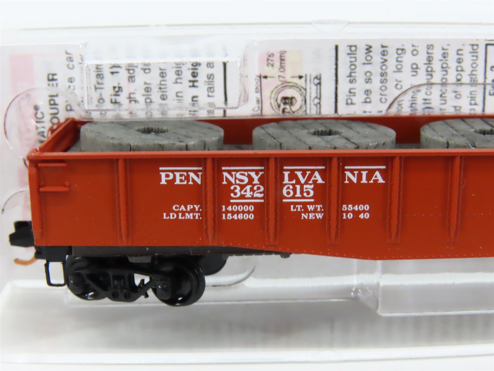 N Scale Micro-Trains MTL 04600070 PRR Pennsylvania 50' Gondola #342615 wLoad